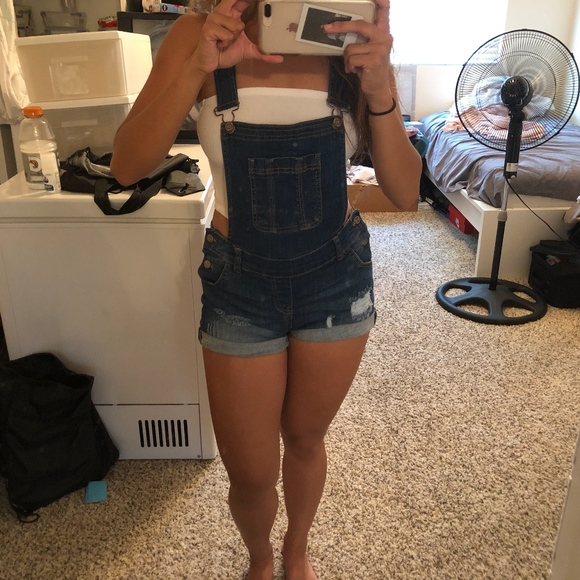 Denim Overall Shorts - Picture 3 of 3